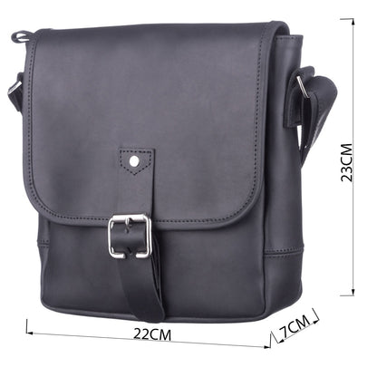 SHVIGEL Leather Bag 11037 Black - Genuine Ukrainian Leather, Stylish Design