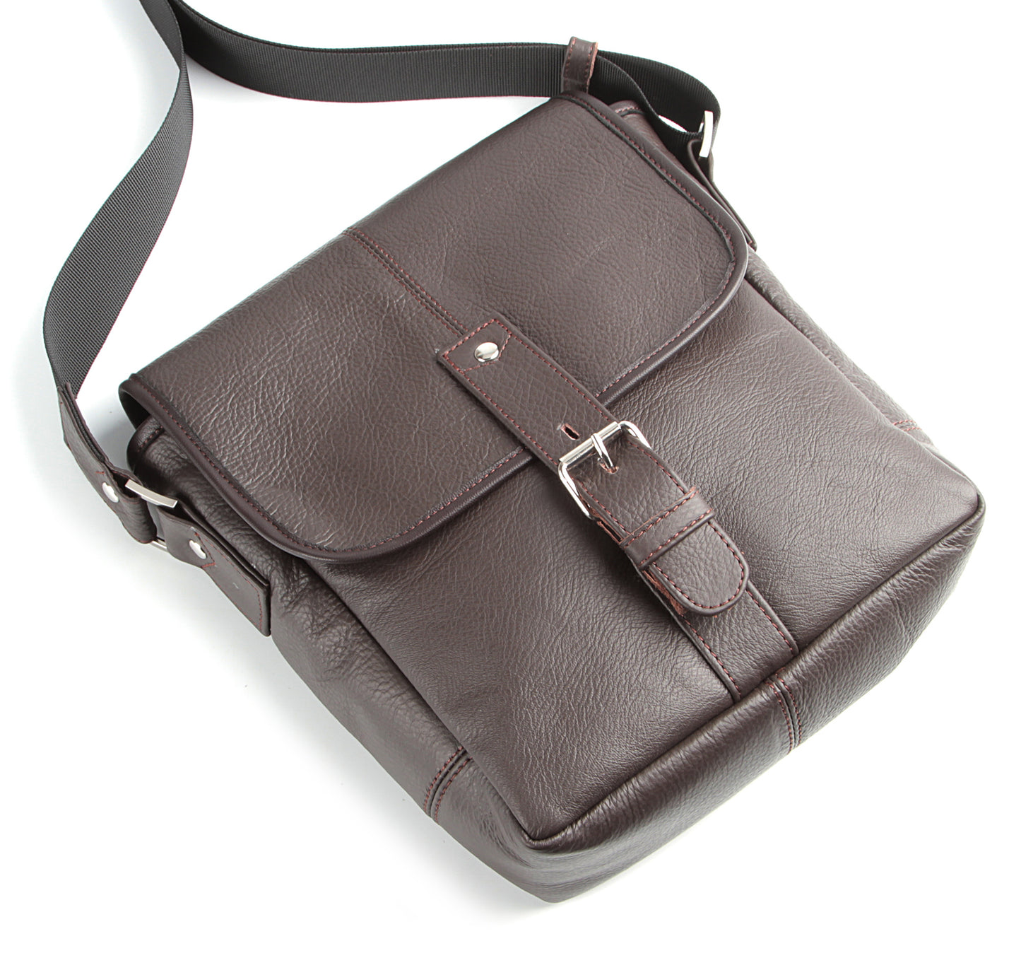 Leather Handbag SHVIGEL 00854 Brown - Genuine Leather, Made in Ukraine