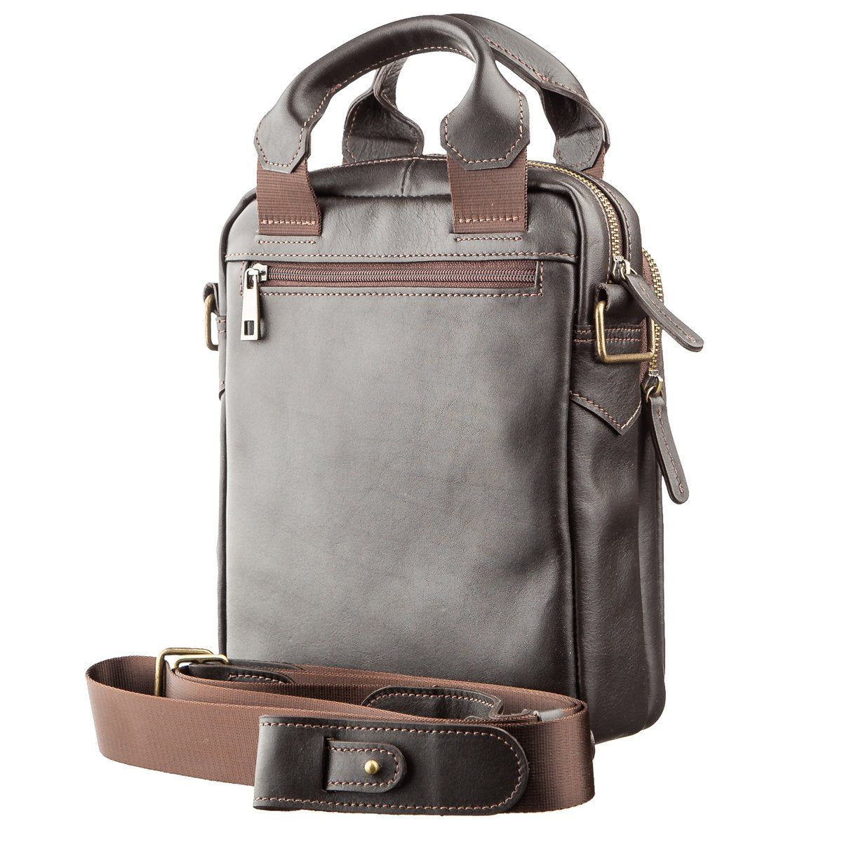 Men's Leather Bag SHVIGEL 11183 Smooth Brown Genuine Leather Ukraine