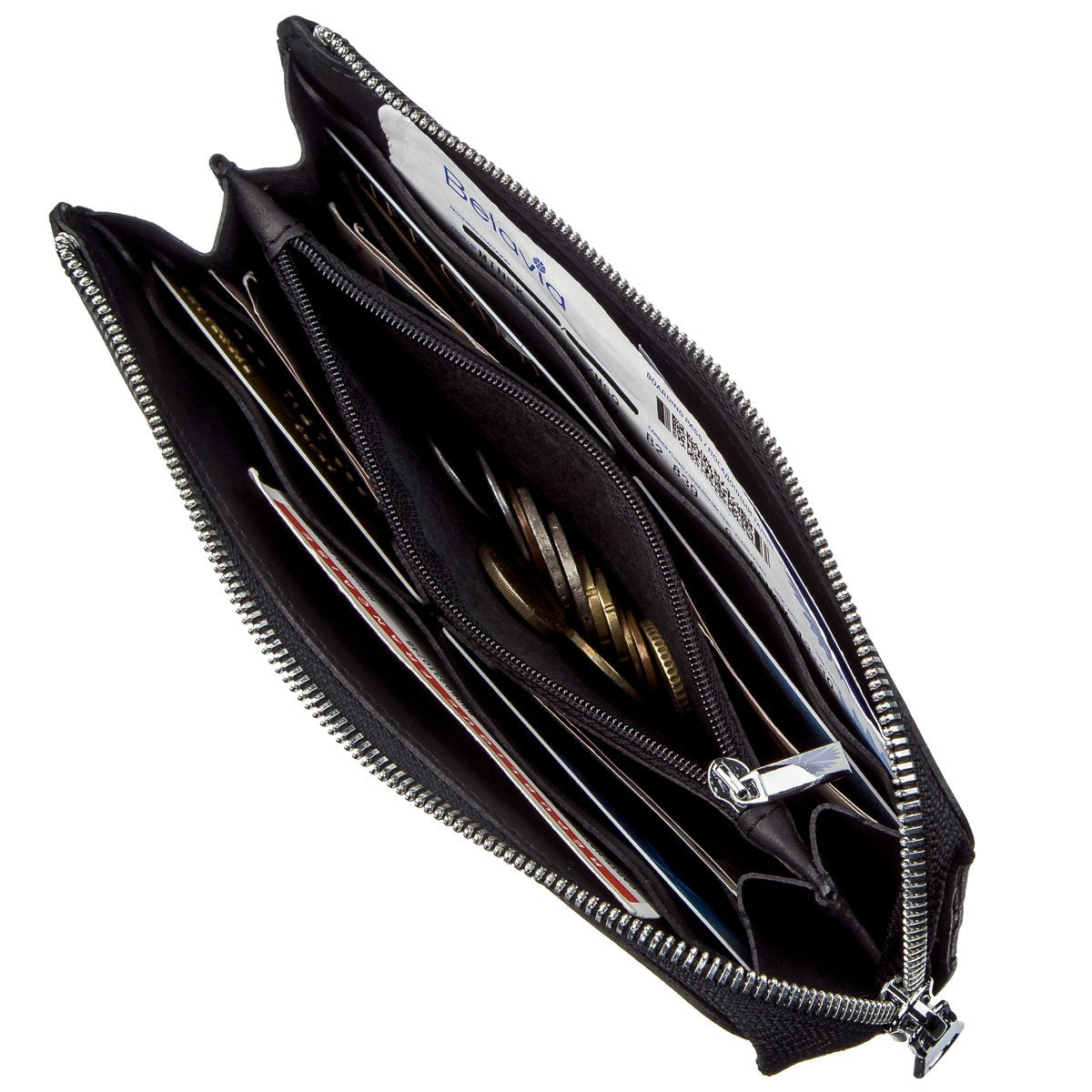 Leather Clutch SHVIGEL 16191 Matte Black Genuine Leather Made in Ukraine