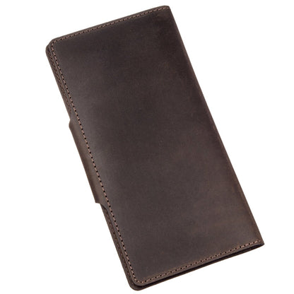 Men's Vintage Leather Wallet SHVIGEL 16169 Brown Natural Leather Craftsmanship
