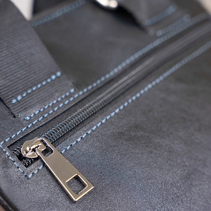 Vertical Men's Messenger Bag SHVIGEL 11177 Vintage Leather Black, Natural Material