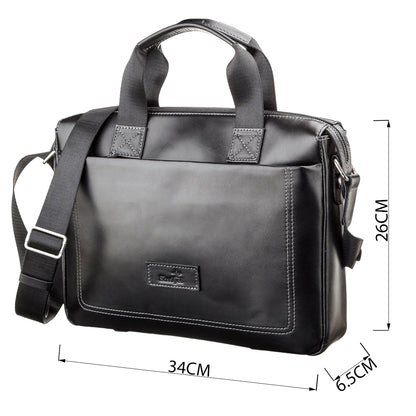 Men's Leather Bag SHVIGEL 11107 Black, Made in Ukraine, Natural Leather Material