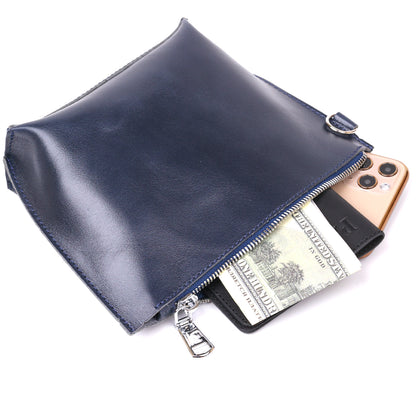 Women's Skincare SHVIGEL 16413 Blue Natural Leather Made in Ukraine