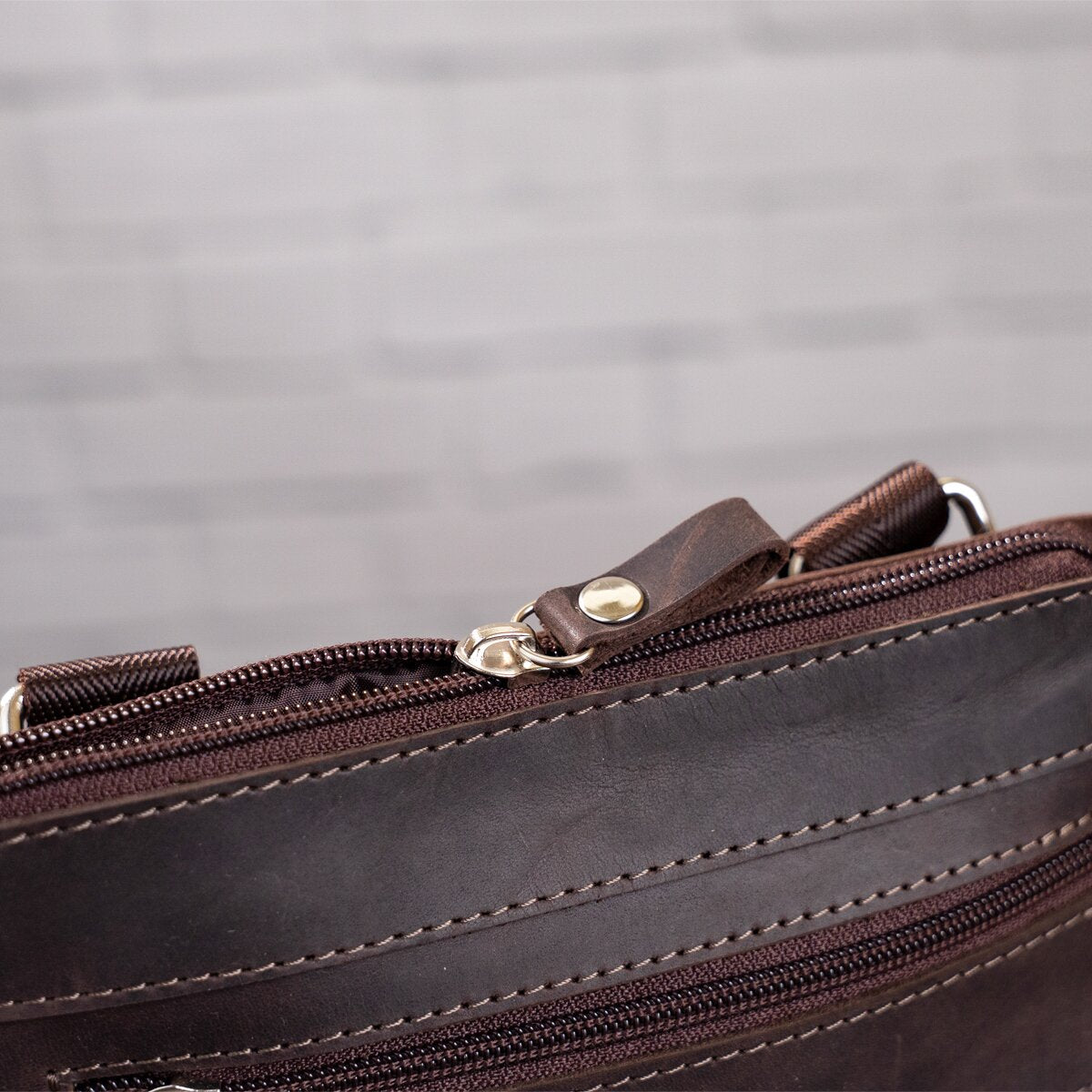 Leather Bag SHVIGEL 11018 Brown, Genuine Leather, Made in Ukraine, Stylish Design