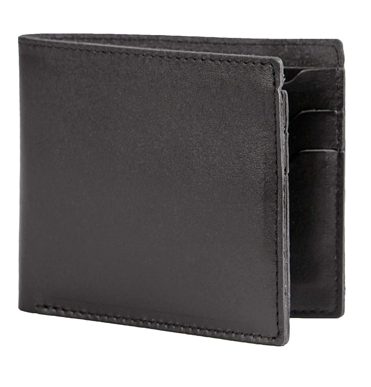 Leather Wallet SHVIGEL 13790 Black Genuine Leather Handmade in Ukraine