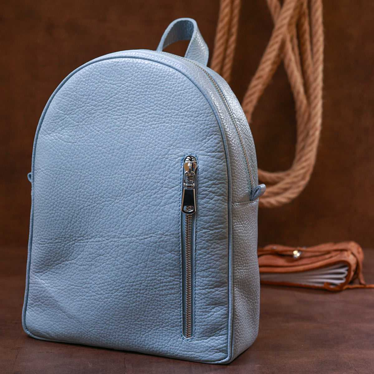Stylish Women's Backpack SHVIGEL 16318 Blue Genuine Leather Casual Design