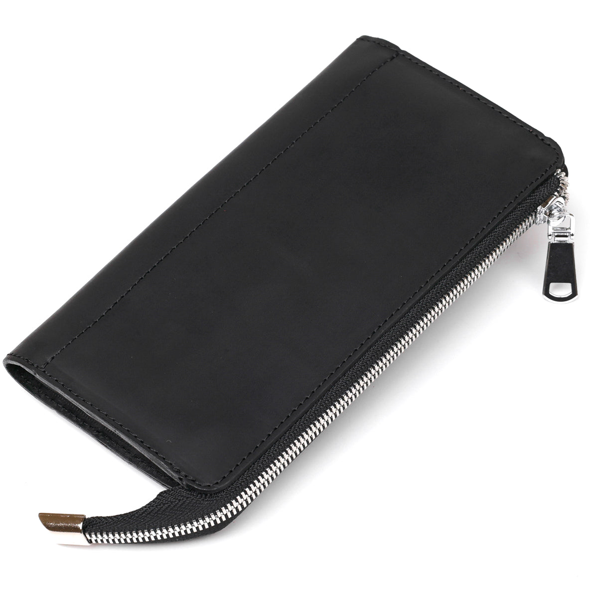 Leather Clutch SHVIGEL 16191 Matte Black Genuine Leather Made in Ukraine