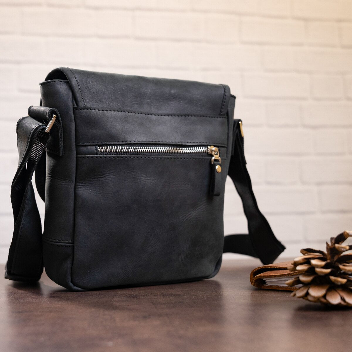 SHVIGEL Leather Bag 11037 Black - Genuine Ukrainian Leather, Stylish Design