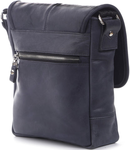 Natural Leather Handbag SHVIGEL 11015 Blue - Ukrainian Quality Craftsmanship