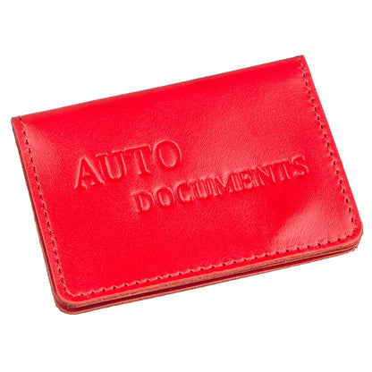 Leather Document Holder for Auto - SHVIGEL 13965 Red, 3 Slot Design, Driver's Use - Ukraine