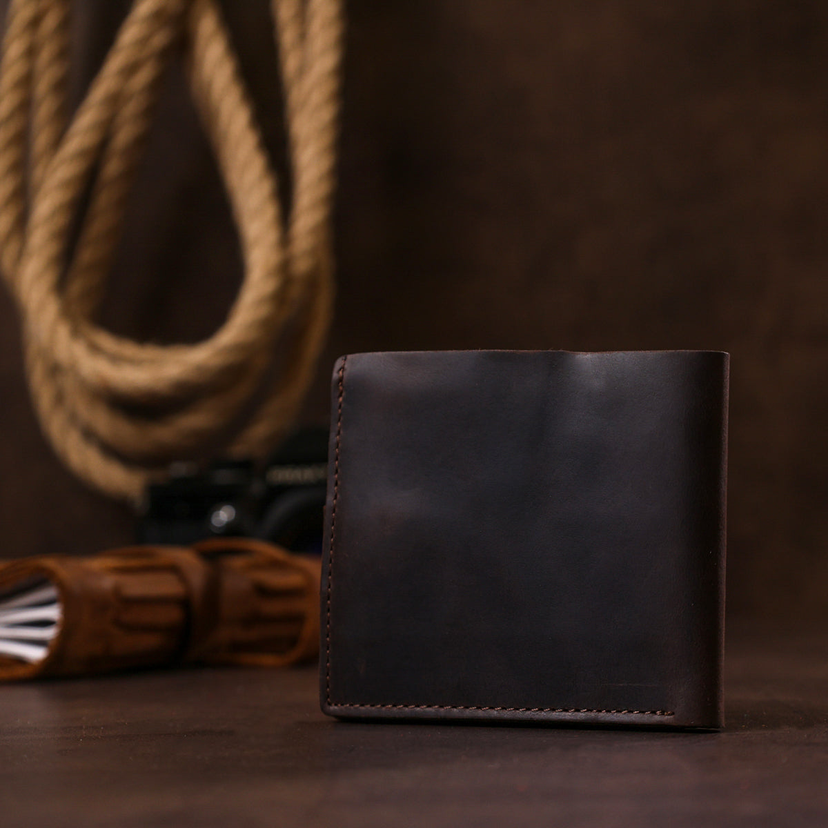Matte Vintage Men's Wallet SHVIGEL 16454 Brown Genuine Leather Made in Ukraine