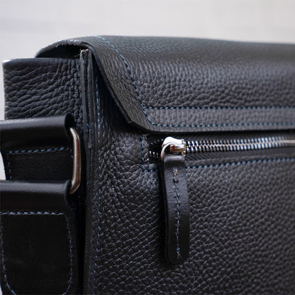 Men's Leather Bag SHVIGEL 11106 Black Genuine Leather Durable Design