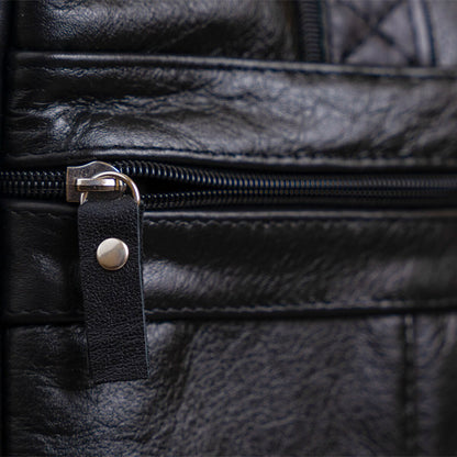 Men's Soft Leather Bag SHVIGEL 15306 Black - Handmade from Genuine Leather, Ukraine