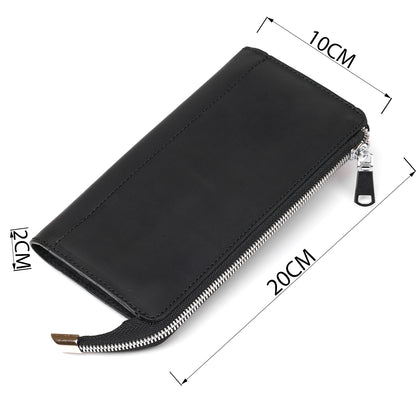 Leather Clutch SHVIGEL 16191 Matte Black Genuine Leather Made in Ukraine