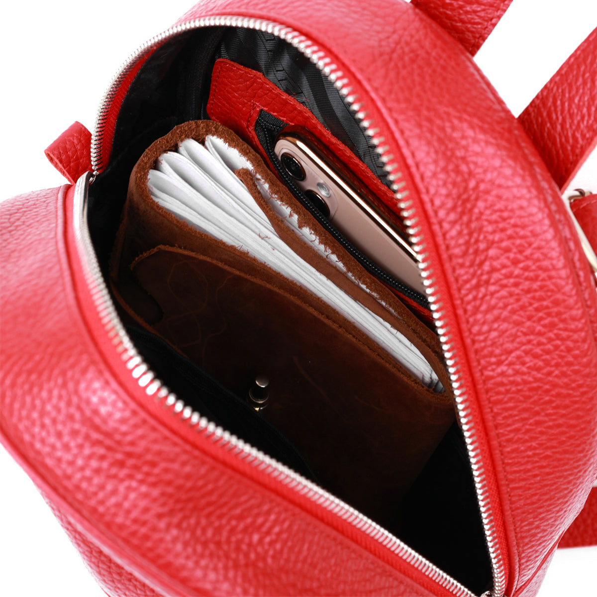 City Women's Backpack SHVIGEL 16301 Red Genuine Leather Classic Design