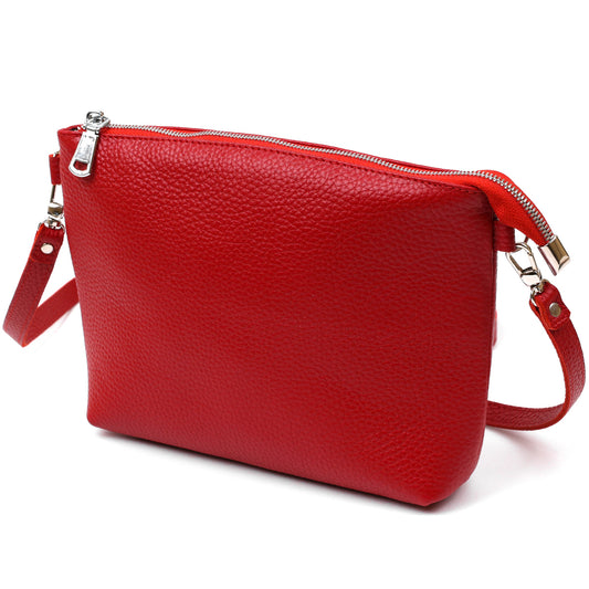 Women's Crossbody Bag SHVIGEL 16342 Genuine Leather Red Color Stylish Design