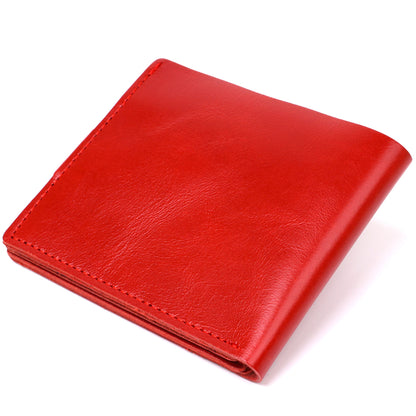 Small Women's Leather Wallet SHVIGEL 16440 in Red - Genuine Leather, Made in Ukraine