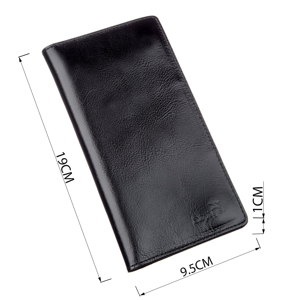 Vertical Men's Wallet SHVIGEL 16195 Black Genuine Leather from Ukraine
