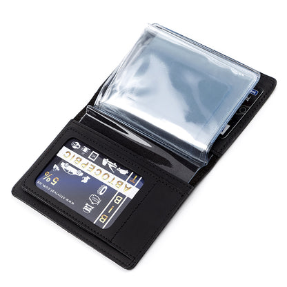 Leather Car Document Holder SHVIGEL 13923 Black Natural Leather for Drivers
