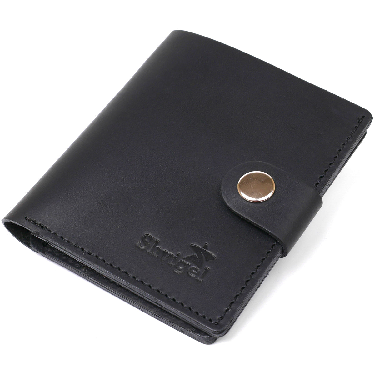 Matte Men's Wallet SHVIGEL 16495 Black Genuine Leather Elegant Design