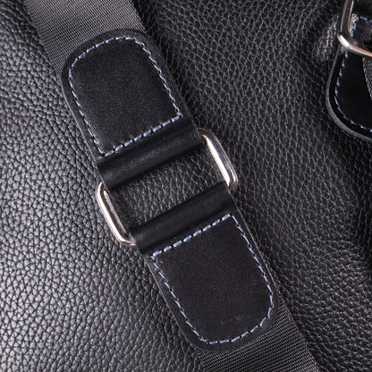 Men's Combination Leather Bag SHVIGEL 18720 Black - Premium Quality Ukrainian Craftsmanship