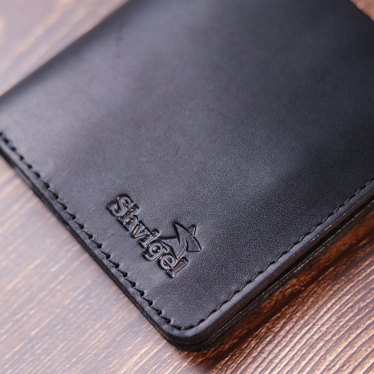 Matte Men's Wallet Natural Leather SHVIGEL 16600 Black Durable Design