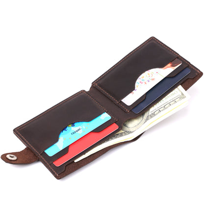 Matte Vintage Men's Wallet SHVIGEL 16454 Brown Genuine Leather Made in Ukraine