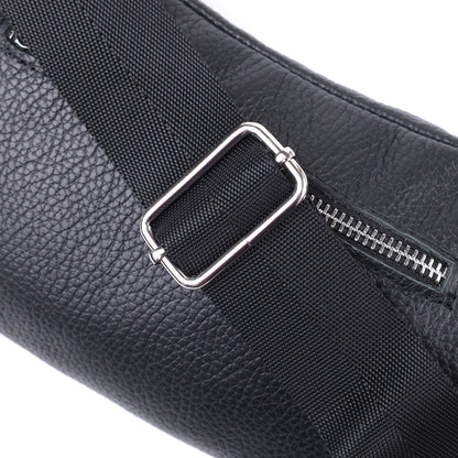 Unisex Leather Bum Bag SHVIGEL 22824 Black - Stylish Natural Leather Design