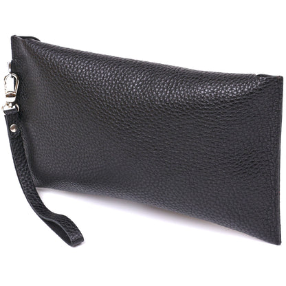 Leather Travel Cosmetic Bag SHVIGEL 16416 Black Natural Leather Durable Design