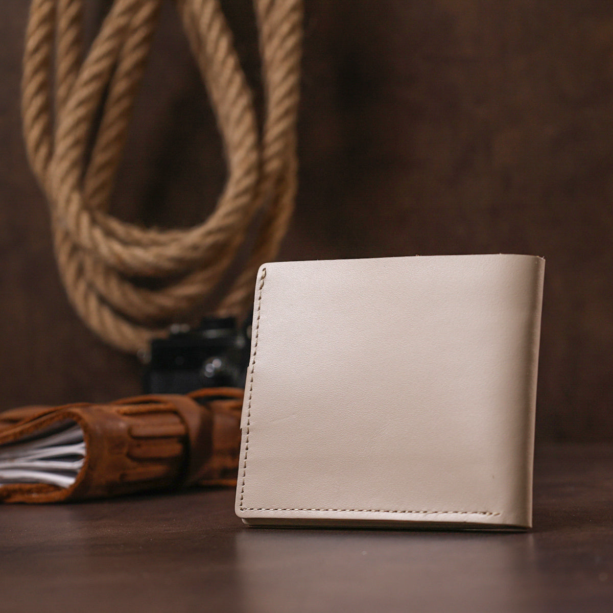 Stylish Leather Wallet SHVIGEL 16468 Beige Genuine Leather for Daily Use