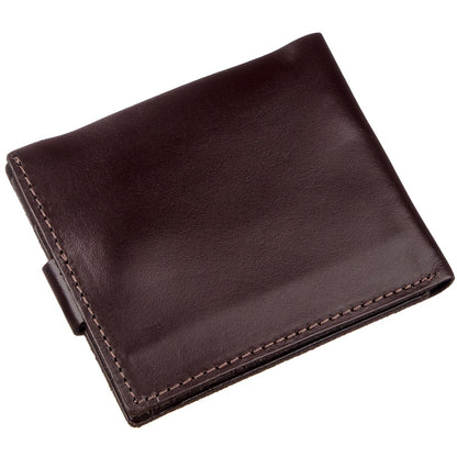 Horizontal Men's Wallet SHVIGEL 16214 Brown Genuine Leather Handmade from Ukraine