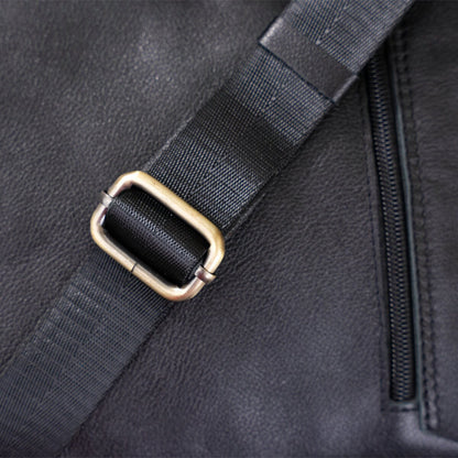 Men's Leather Messenger Bag SHVIGEL 19113 Black Natural Leather High Quality