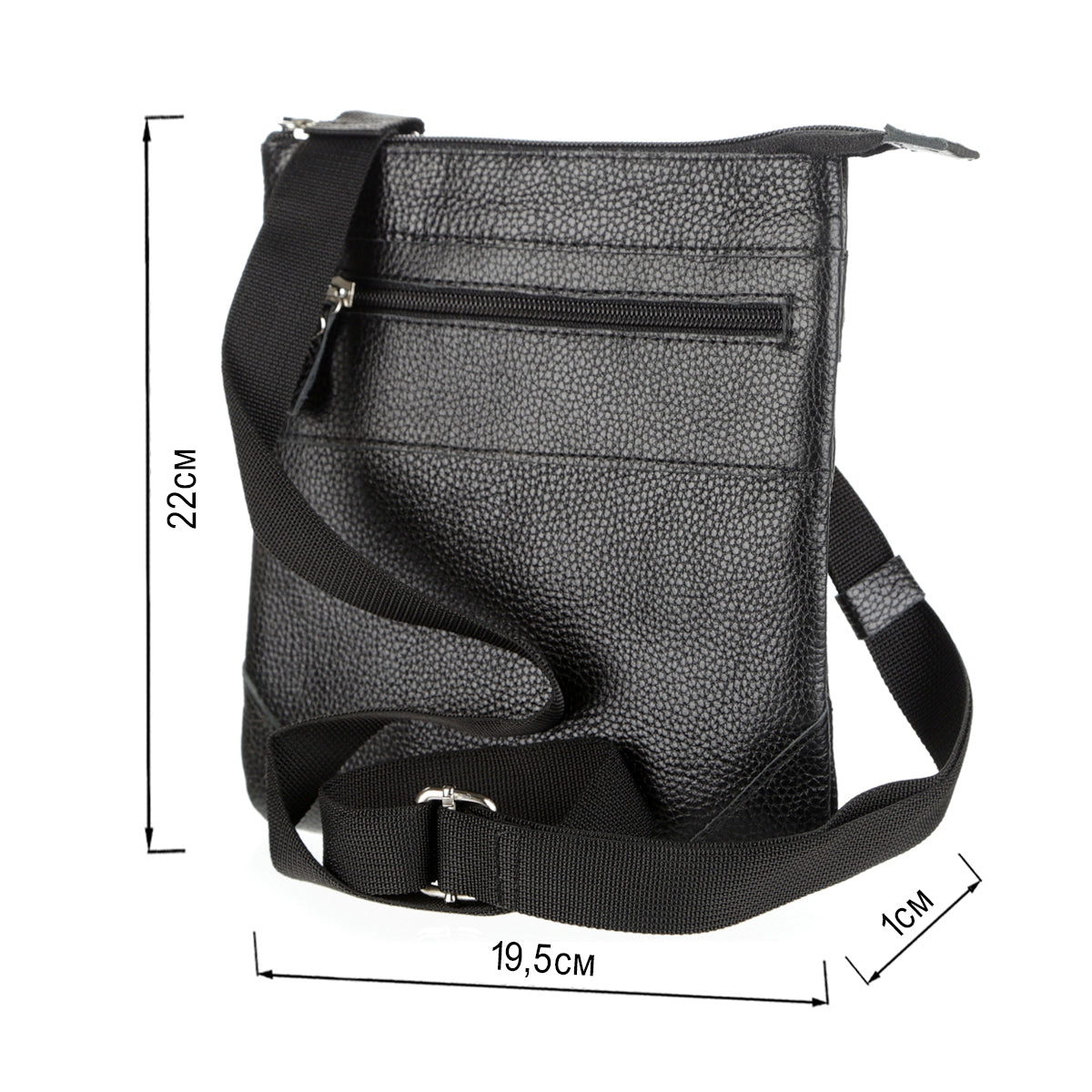 Leather Handbag SHVIGEL 11025 Black Genuine Leather from Ukraine, Stylish Design