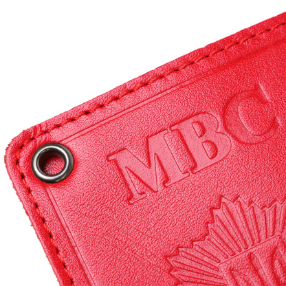 Compact Document Cover SHVIGEL 13978 Red Genuine Leather for MVS Ukraine