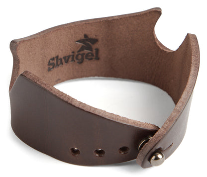 Natural Leather Bracelet SHVIGEL 13797 Brown - Handmade from Ukrainian Leather