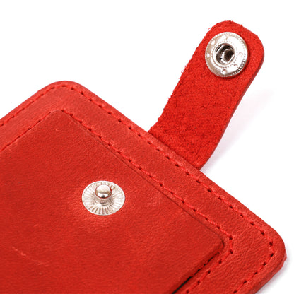 Vintage Leather Luggage Tag SHVIGEL 16556 Red - Handmade Ukrainian Natural Leather
