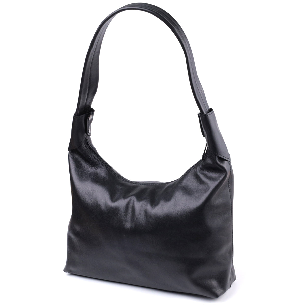 Practical Shoulder Bag for Women SHVIGEL 22828 Black Smooth Genuine Leather