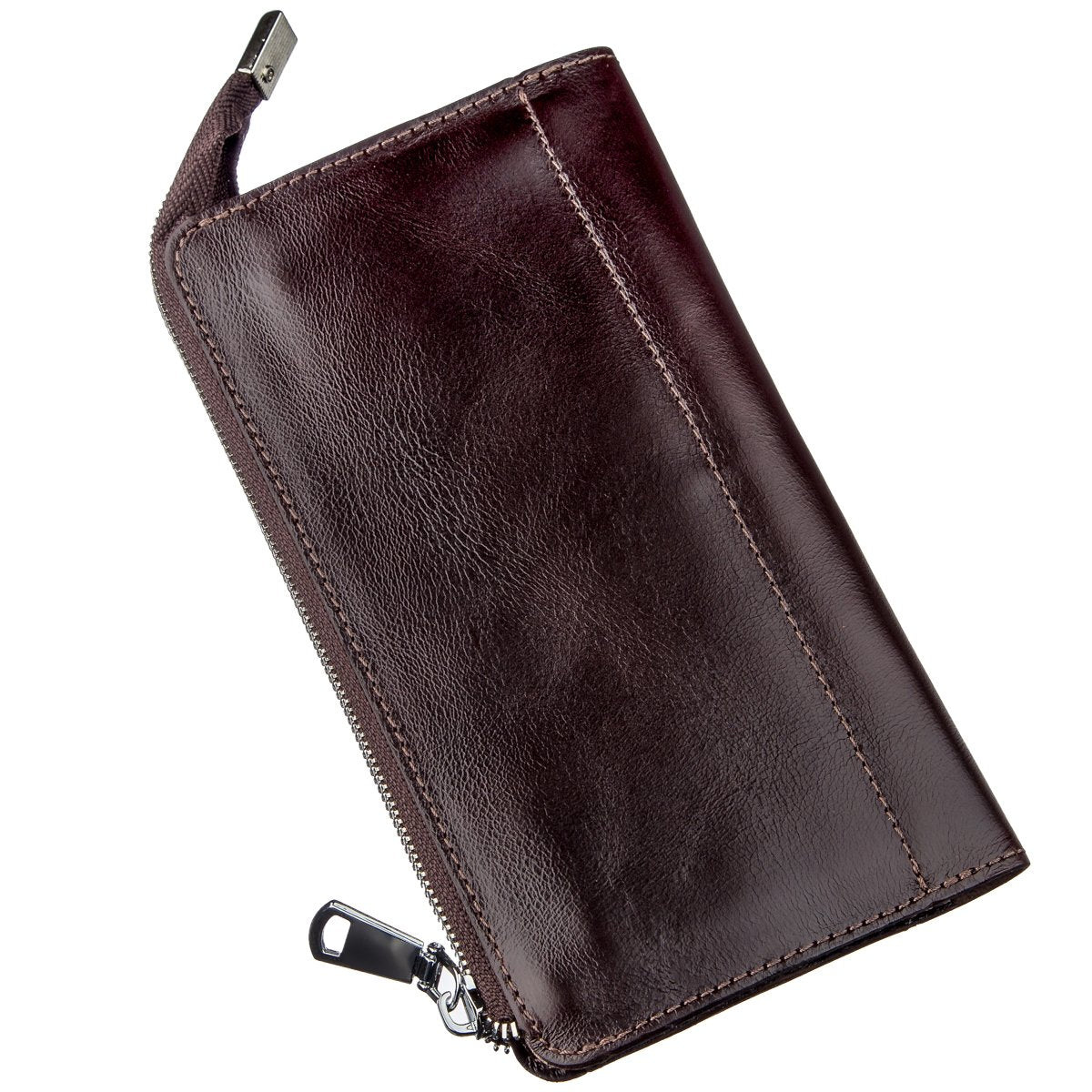 Men's Leather Clutch SHVIGEL 16184 Brown | Premium Natural Leather Design