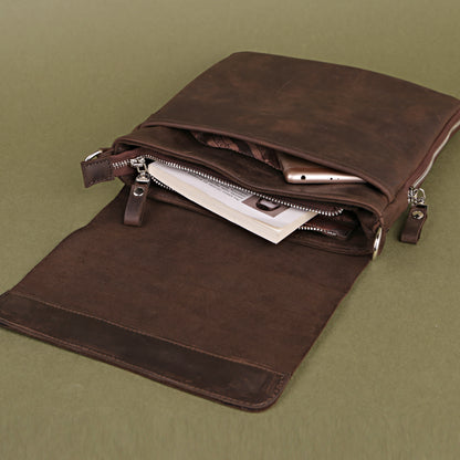 Leather Bag SHVIGEL 00999 Brown Natural Leather Handmade in Ukraine
