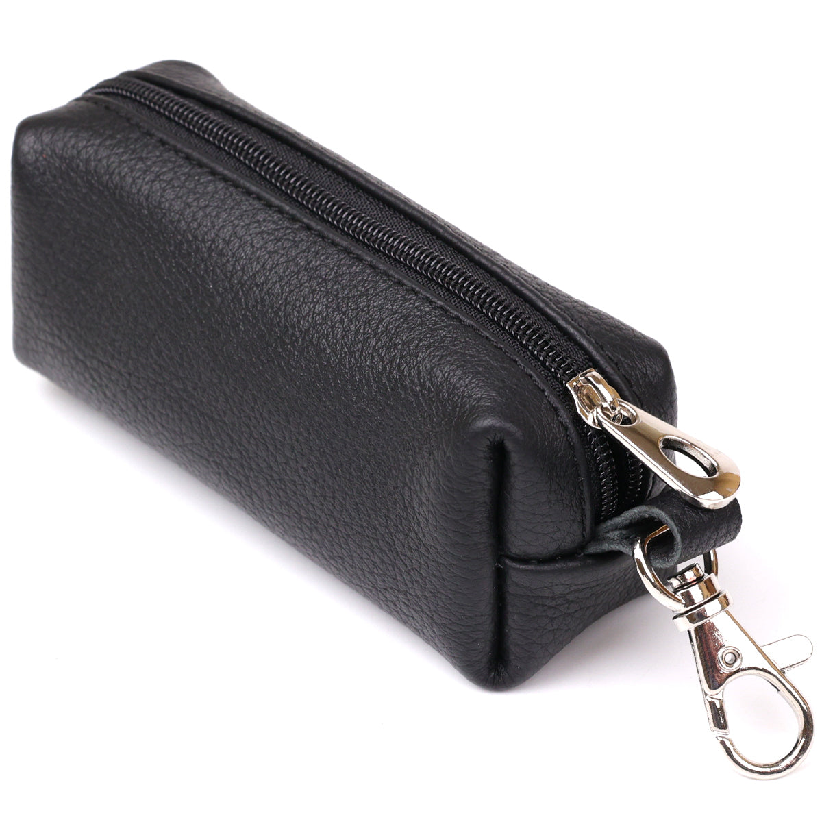 Leather Key Holder Tube SHVIGEL 16226 Black - Natural Leather Classic Design for Keys