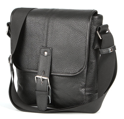 Leather Bag SHVIGEL 00853 Black Natural Leather Handmade in Ukraine