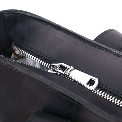 Vintage Leather Handbag SHVIGEL 16347 Black Ukrainian Natural Leather Material