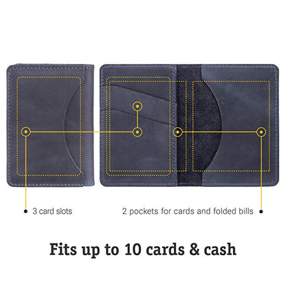 Business Card Holder SHVIGEL 15301 Blue Genuine Leather for Professional Use
