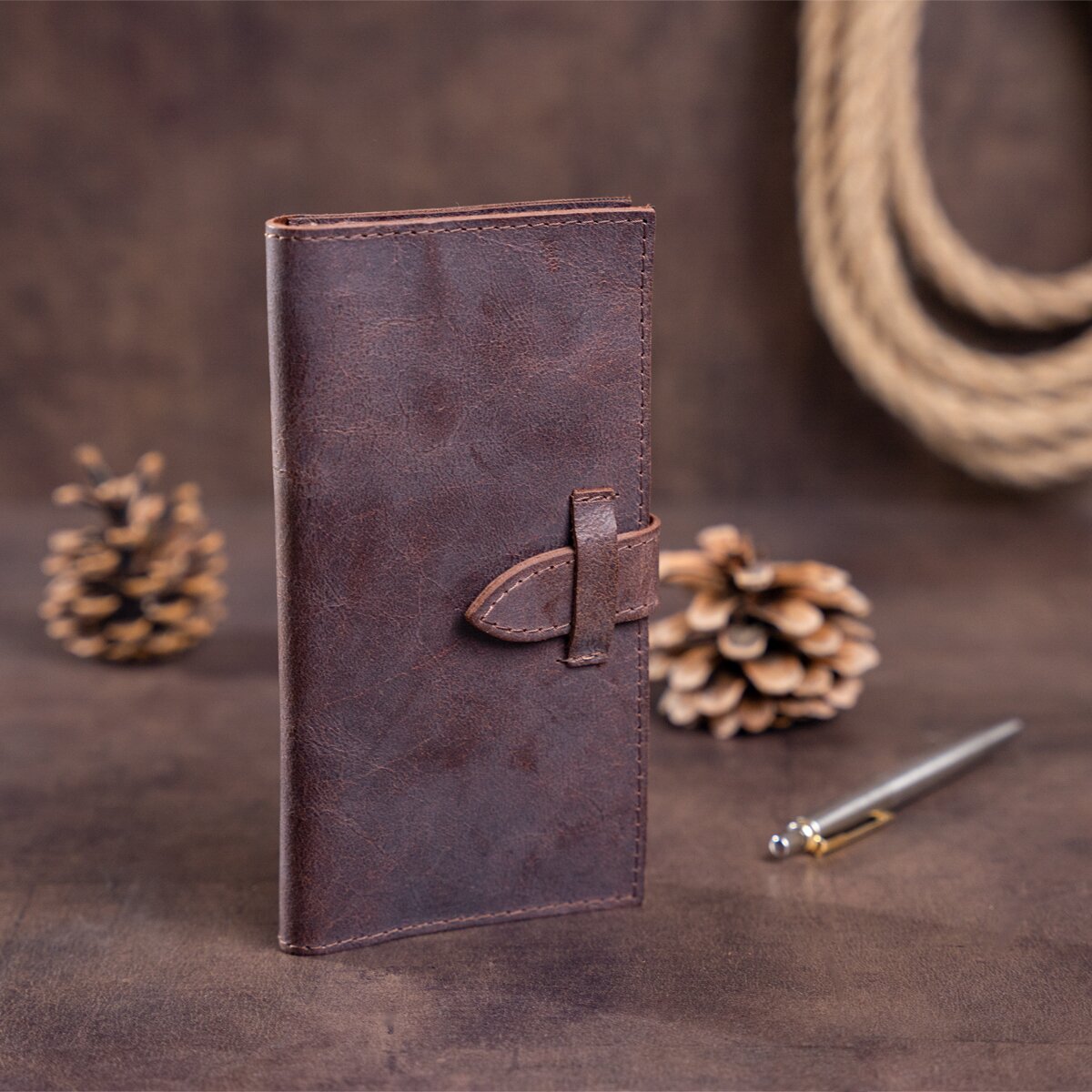 Leather Wallet SHVIGEL 13933 Brown Premium Quality Genuine Leather Crafted in Ukraine