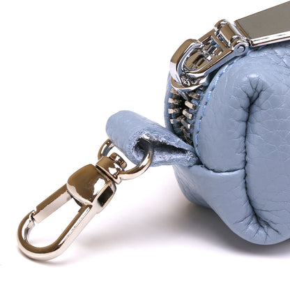 High-Quality Leather Key Holder SHVIGEL 16542 Blue, Natural Leather, Made in Ukraine