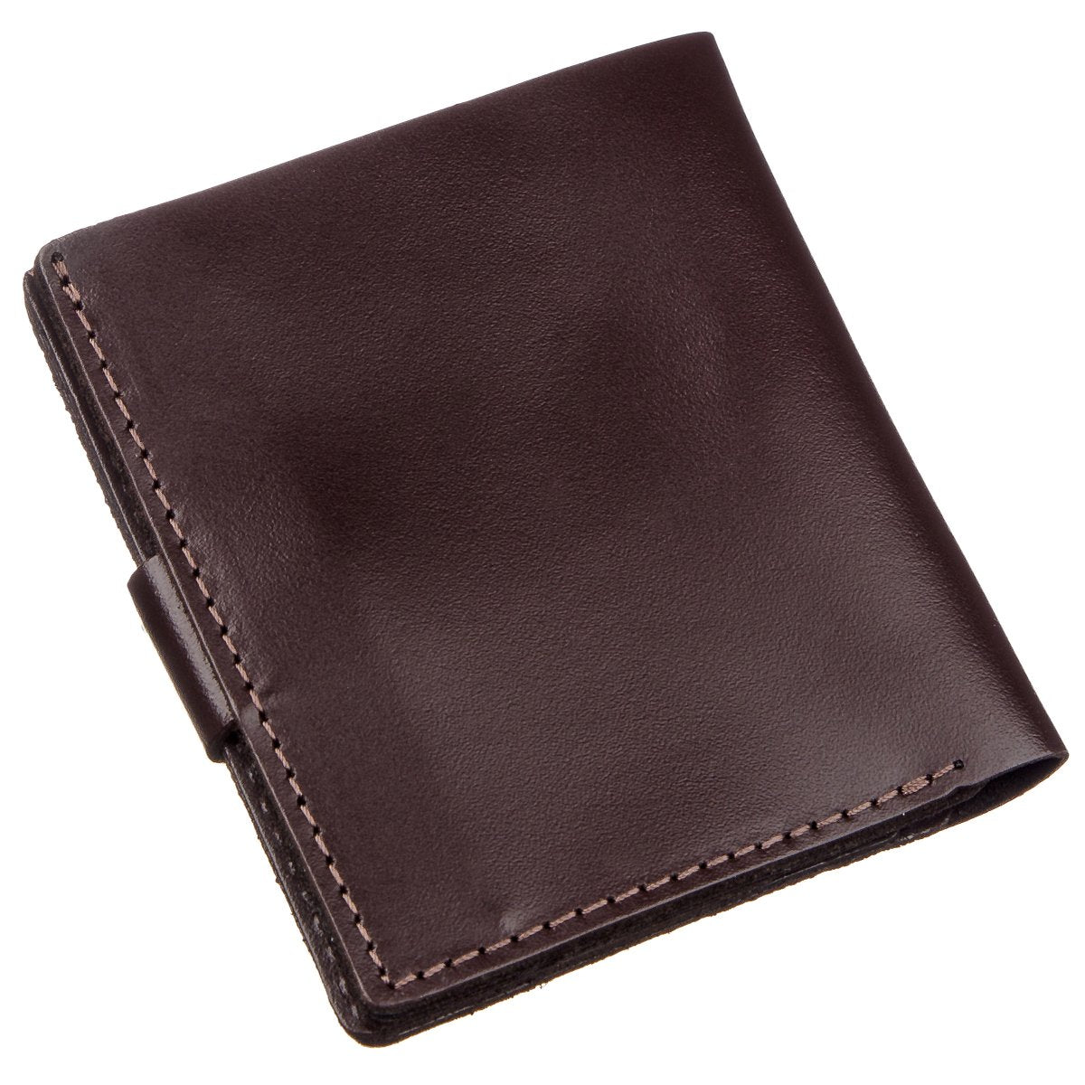 Vertical Men's Leather Wallet SHVIGEL 16222 Brown Natural Leather Handmade