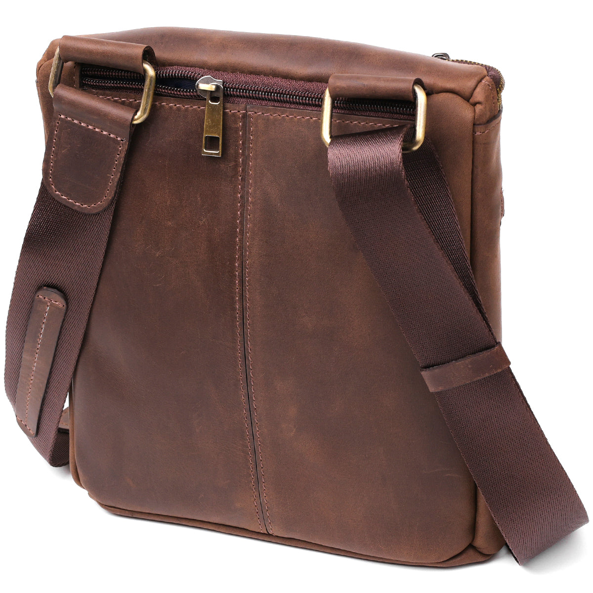 Men's Leather Bag SHVIGEL 11103 Brown Genuine Leather Made in Ukraine