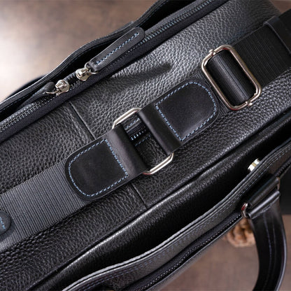 Men's Leather Bag SHVIGEL 11123 Black Genuine Leather Made in Ukraine