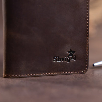 Leather Wallet SHVIGEL 13789 Brown | Genuine Leather | Made in Ukraine